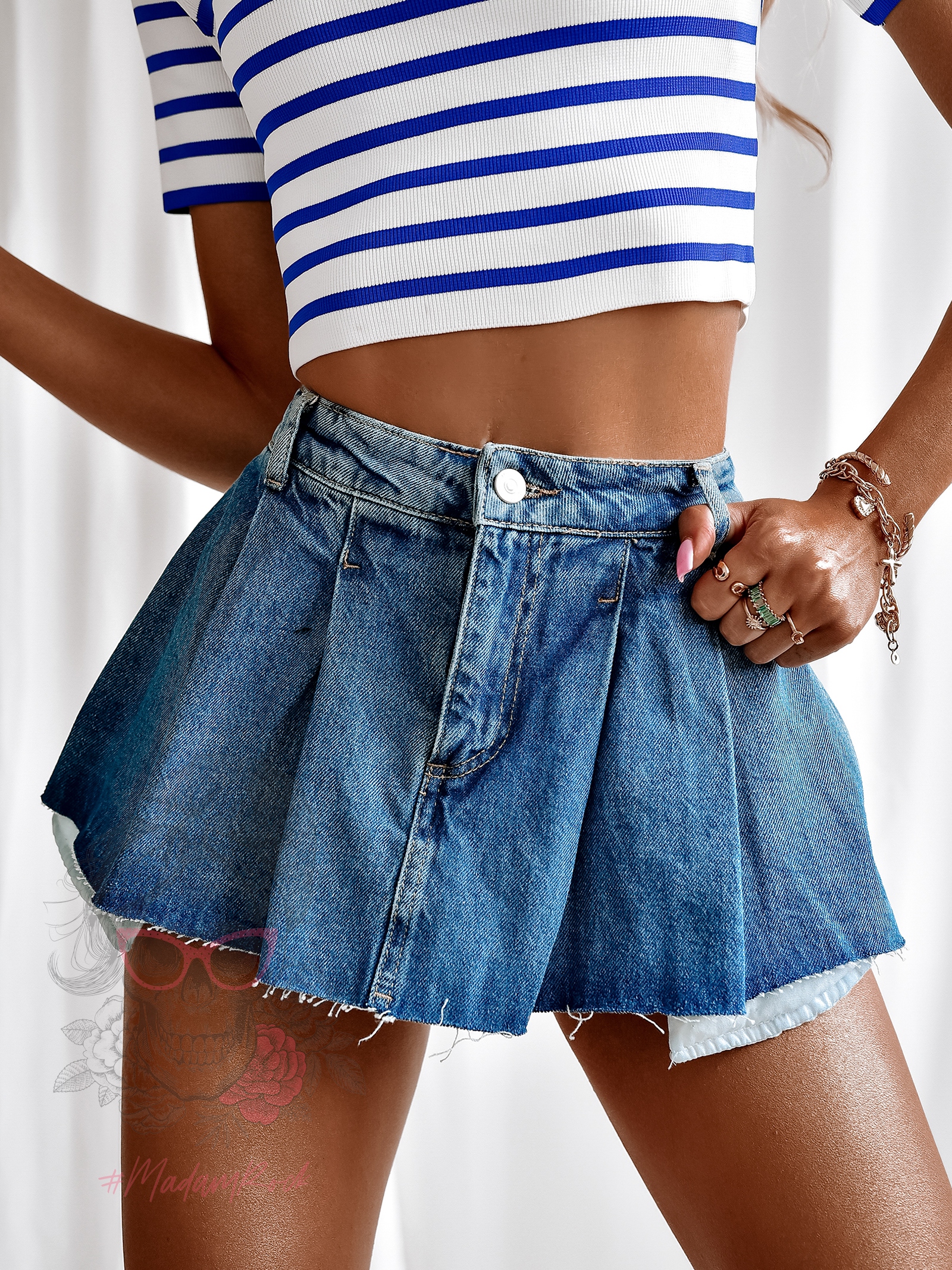 Spódniczko-spodenki jeansowe Mavix niebieskie