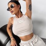 Top damski prążkowany Ruby Ola Voga beżowy