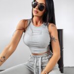 Top damski prążkowany Ruby Ola Voga szary