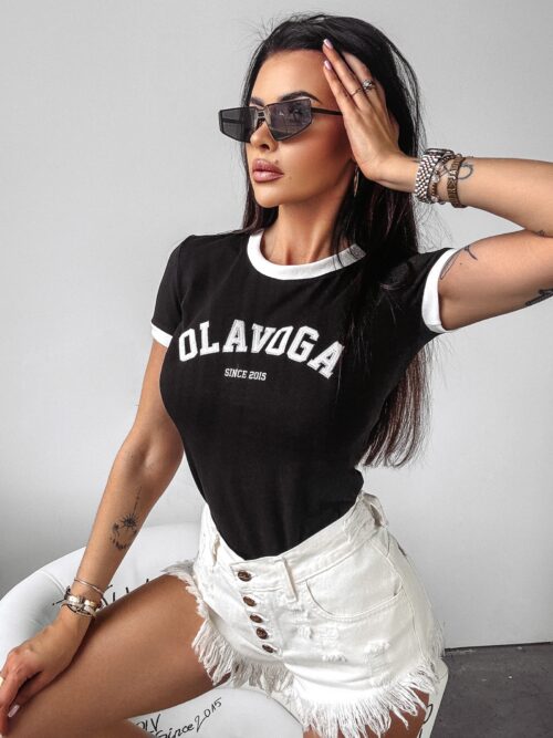 T-shirt dopasowany Ford Ola Voga czarny