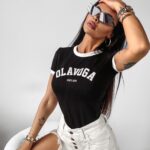 T-shirt dopasowany Ford Ola Voga czarny