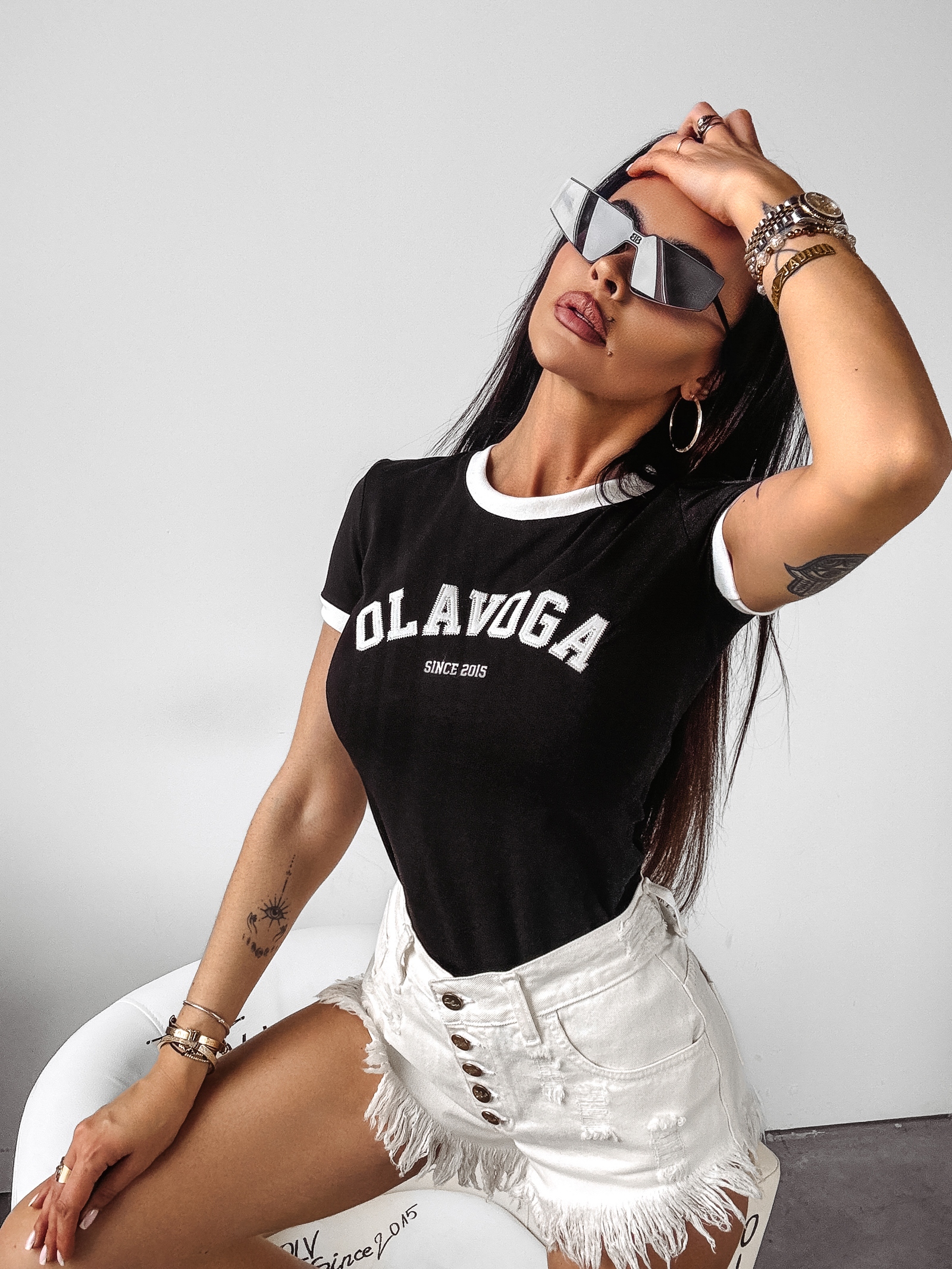 T-shirt dopasowany Ford Ola Voga czarny T-shirt dopasowany Ford Ola Voga czarny