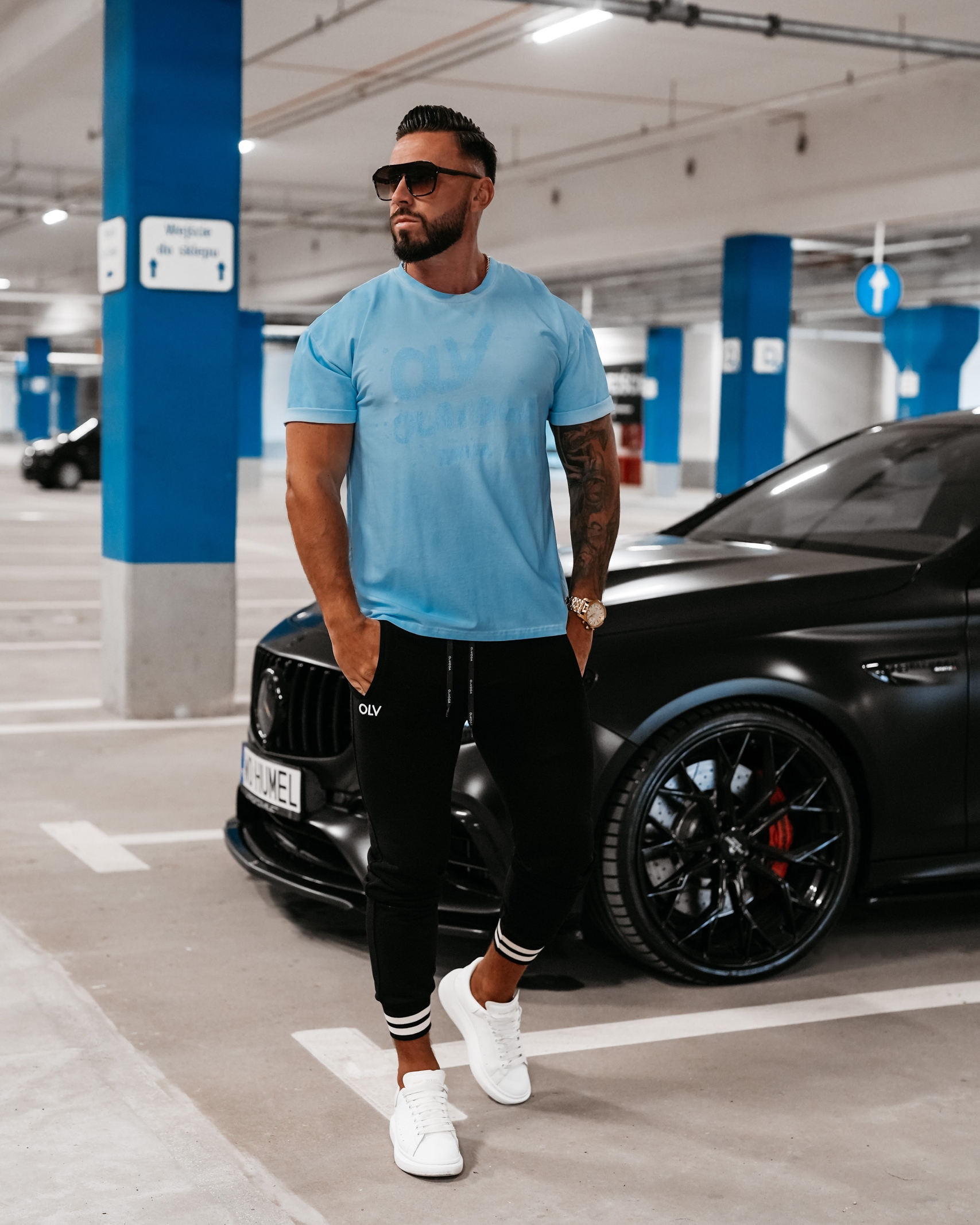 T-shirt męski Etcher Men Ola Voga błękitny