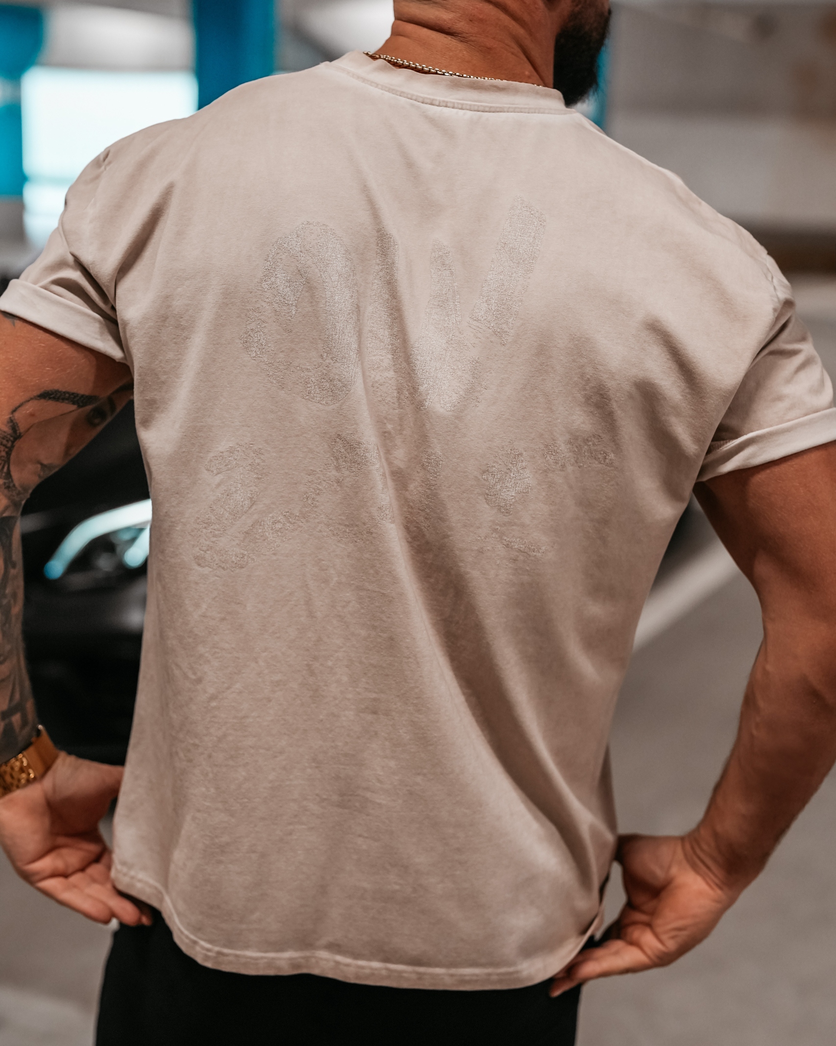 T-shirt męski ETCHER MEN OLAVOGA beżowy