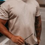 T-shirt męski ETCHER MEN OLAVOGA beżowy