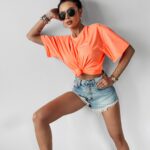 T-shirt damski One Ola Voga koralowy