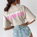 T-shirt damski One Ola Voga beżowy