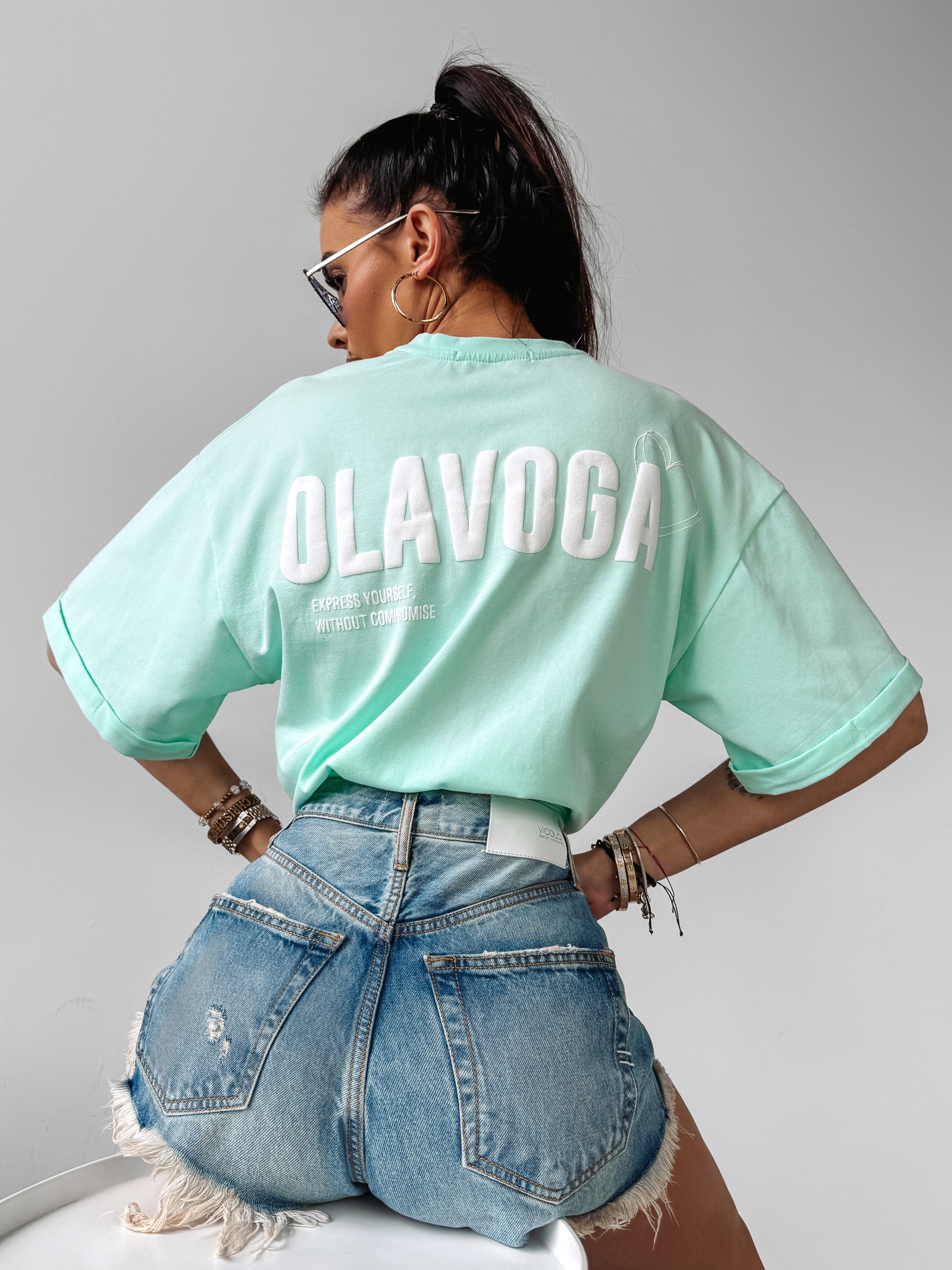 T-shirt damski One Ola Voga miętowy T-shirt damski One Ola Voga miętowy