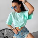 T-shirt damski One Ola Voga miętowy