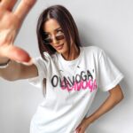 -wyprzedane-T-shirt delikatnie oversiz'owy RockStar Ola Voga ecru