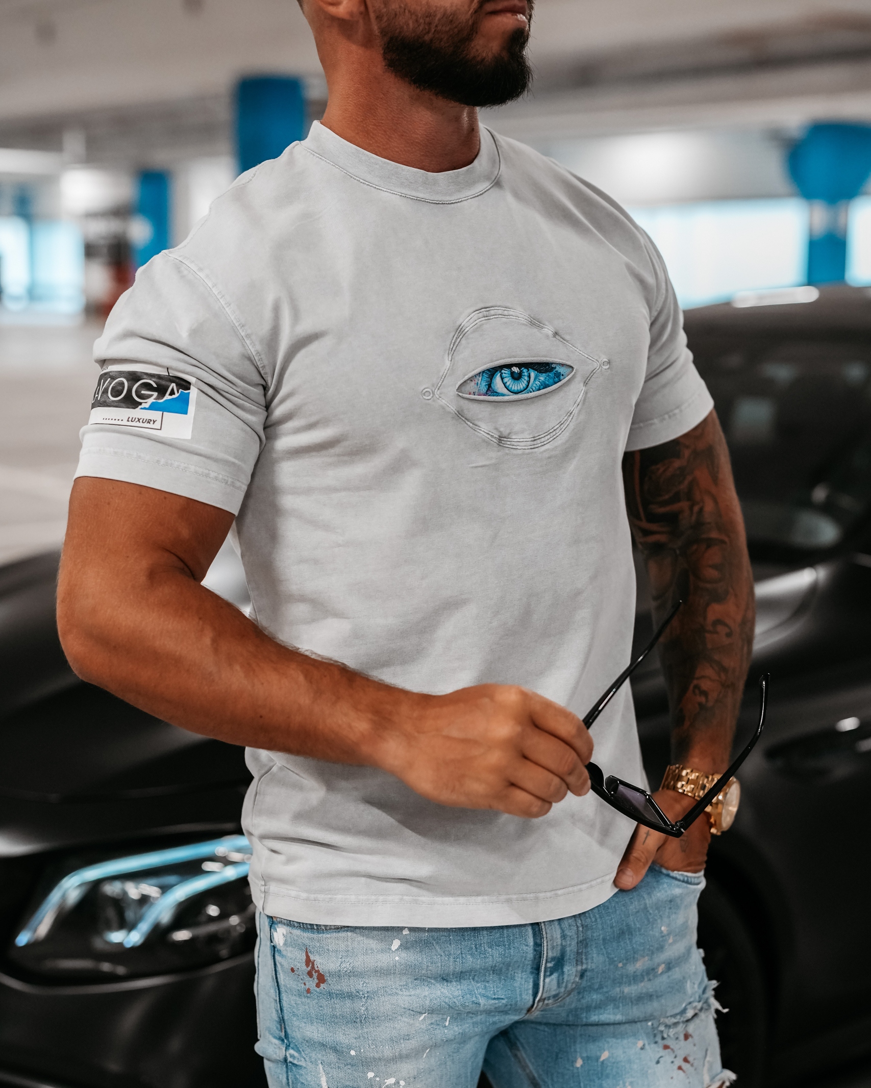 T-shirt męski EYECATCH Ola Voga j.szary