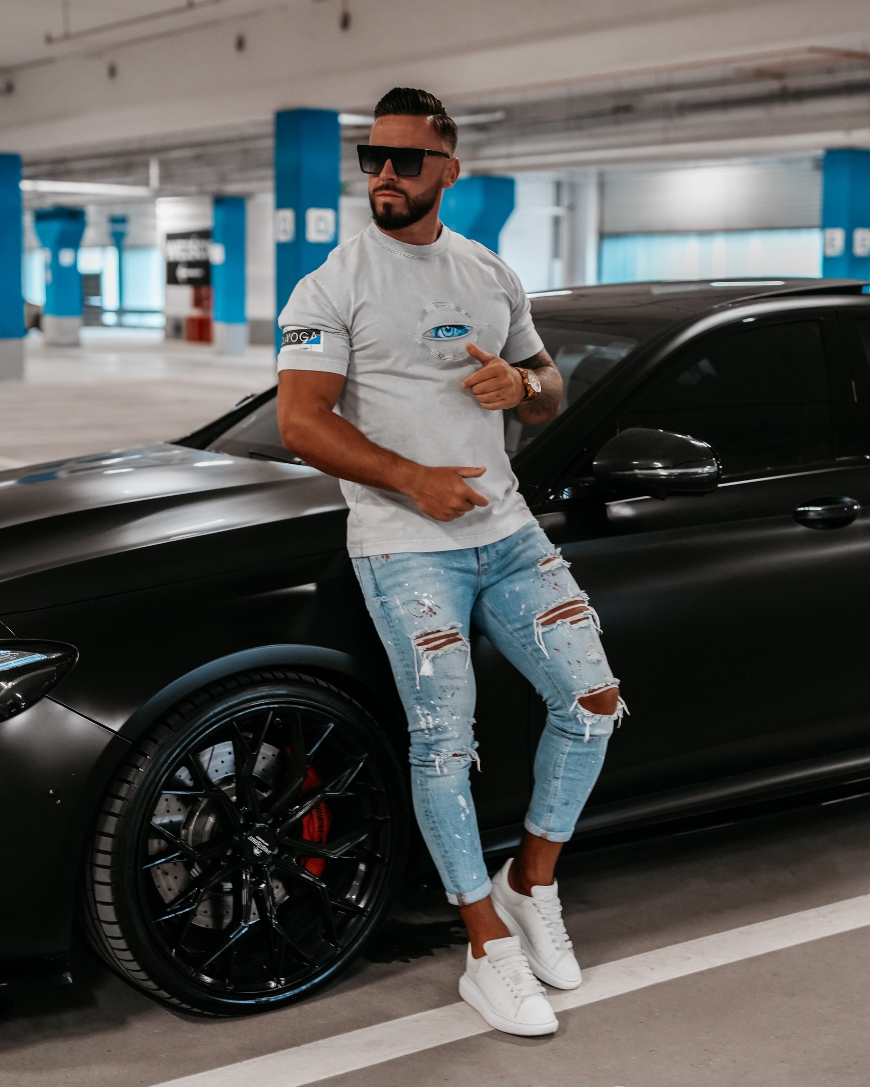 T-shirt męski EYECATCH Ola Voga j.szary