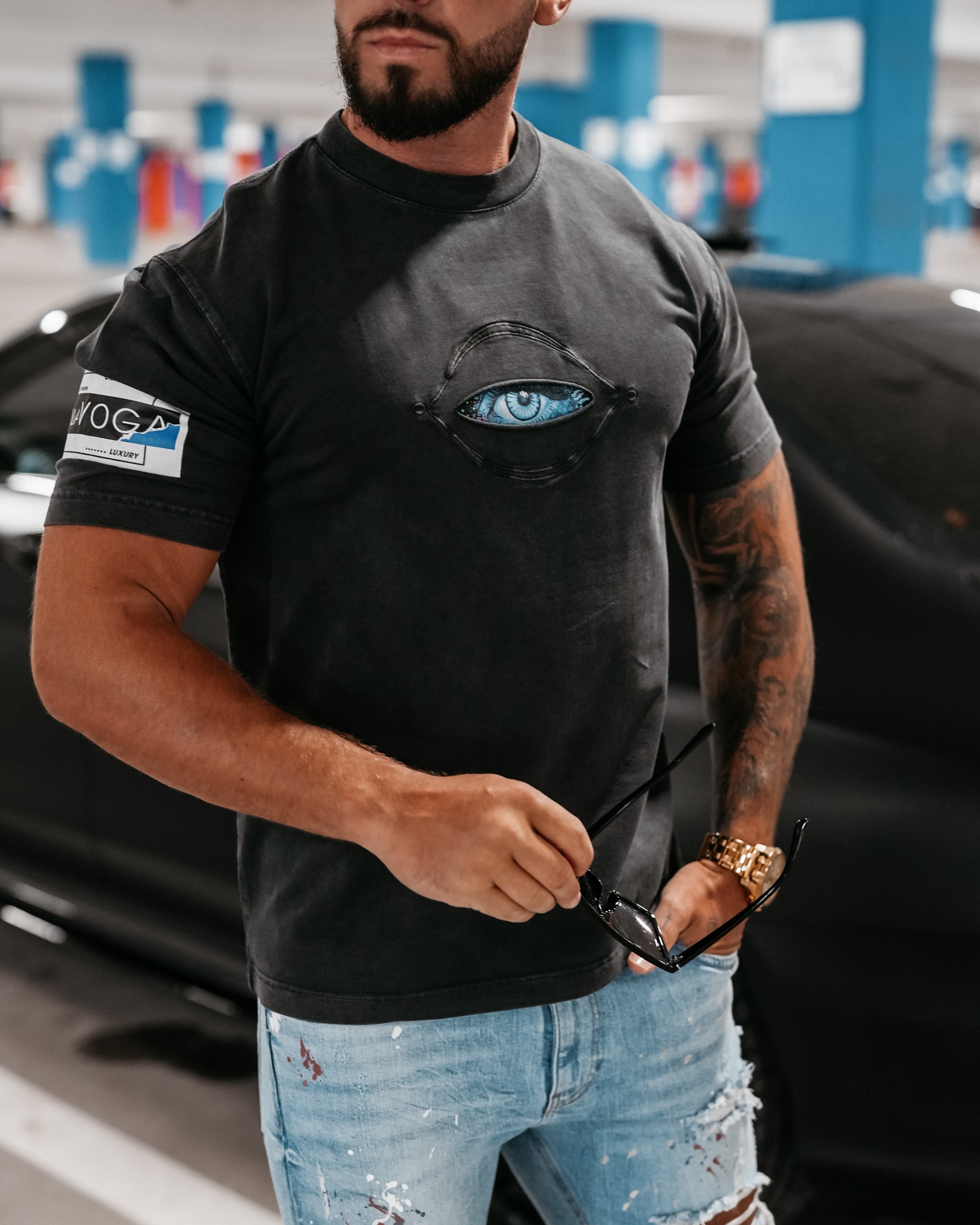 T-shirt męski EYECATCH Ola Voga c.szary