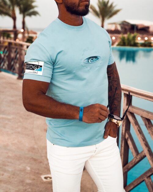 T-shirt męski EYECATCH Ola Voga j.niebieski