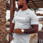 T-shirt męski z rozcięciami XYZ Ola Voga j.szary