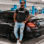 T-shirt męski z rozcięciami XYZ Ola Voga c.szary