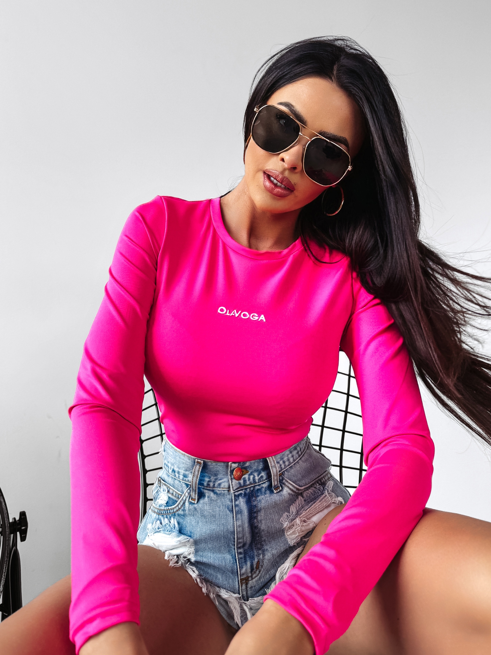 Bluzka przylegająca Aurea Ola Voga amarantowa