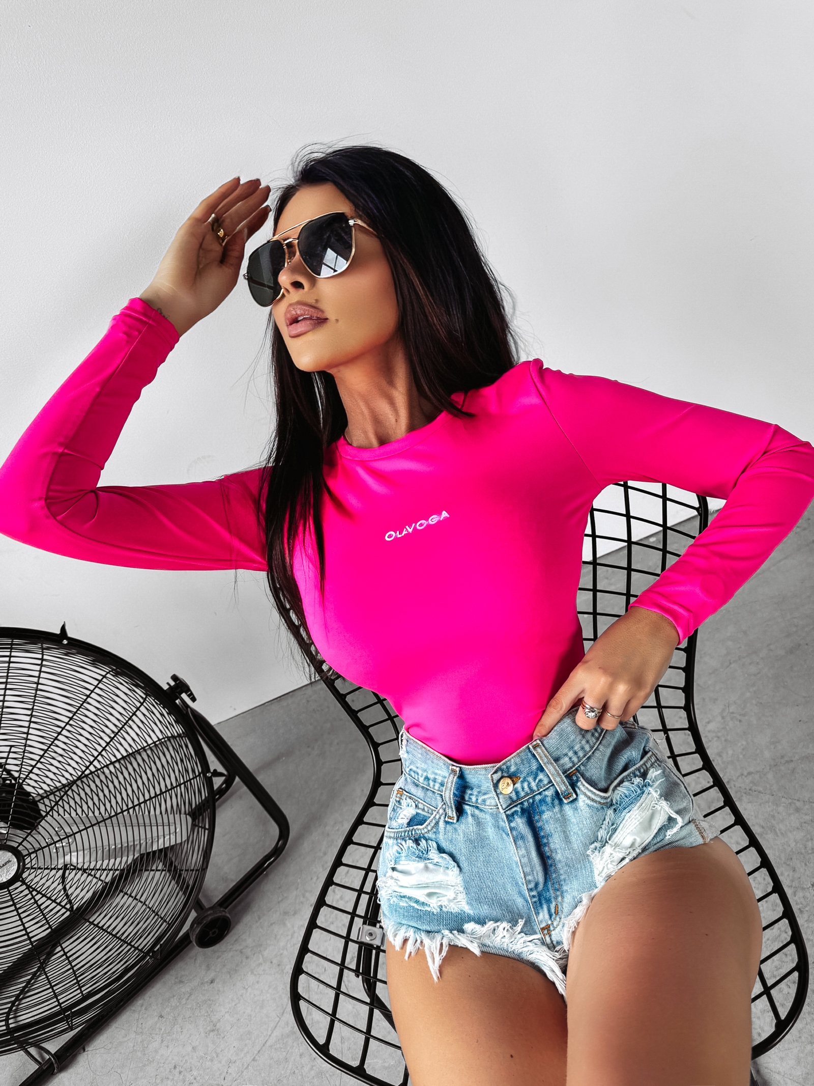 Bluzka przylegająca Aurea Ola Voga amarantowa