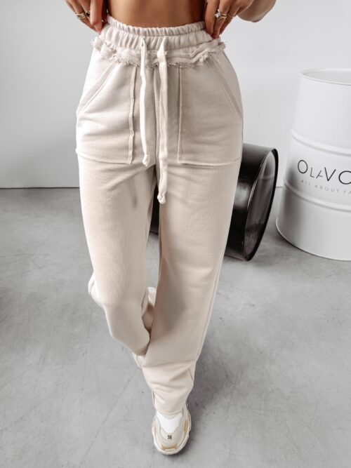 Spodnie dresowe damskie LAGOON OLAVOGA beżowe