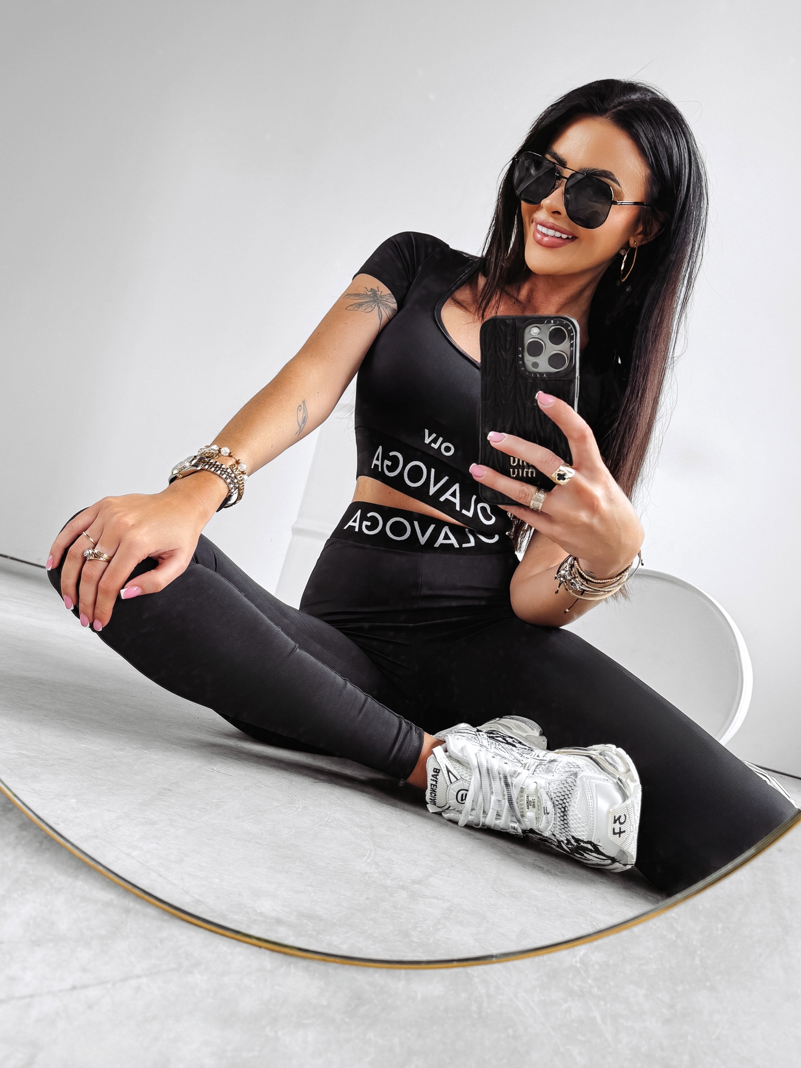 Komplet elastyczny Glammy Ola Voga czarny