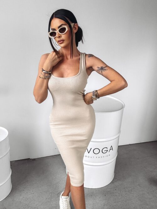 Sukienka przylegająca VALENTINE Ola Voga beżowa