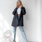 Marynarka jednolita z aplikacją MC Sheepo grafitowa