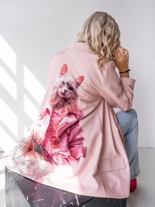 Marynarka z aplikacją MC Fancy Cat różowa