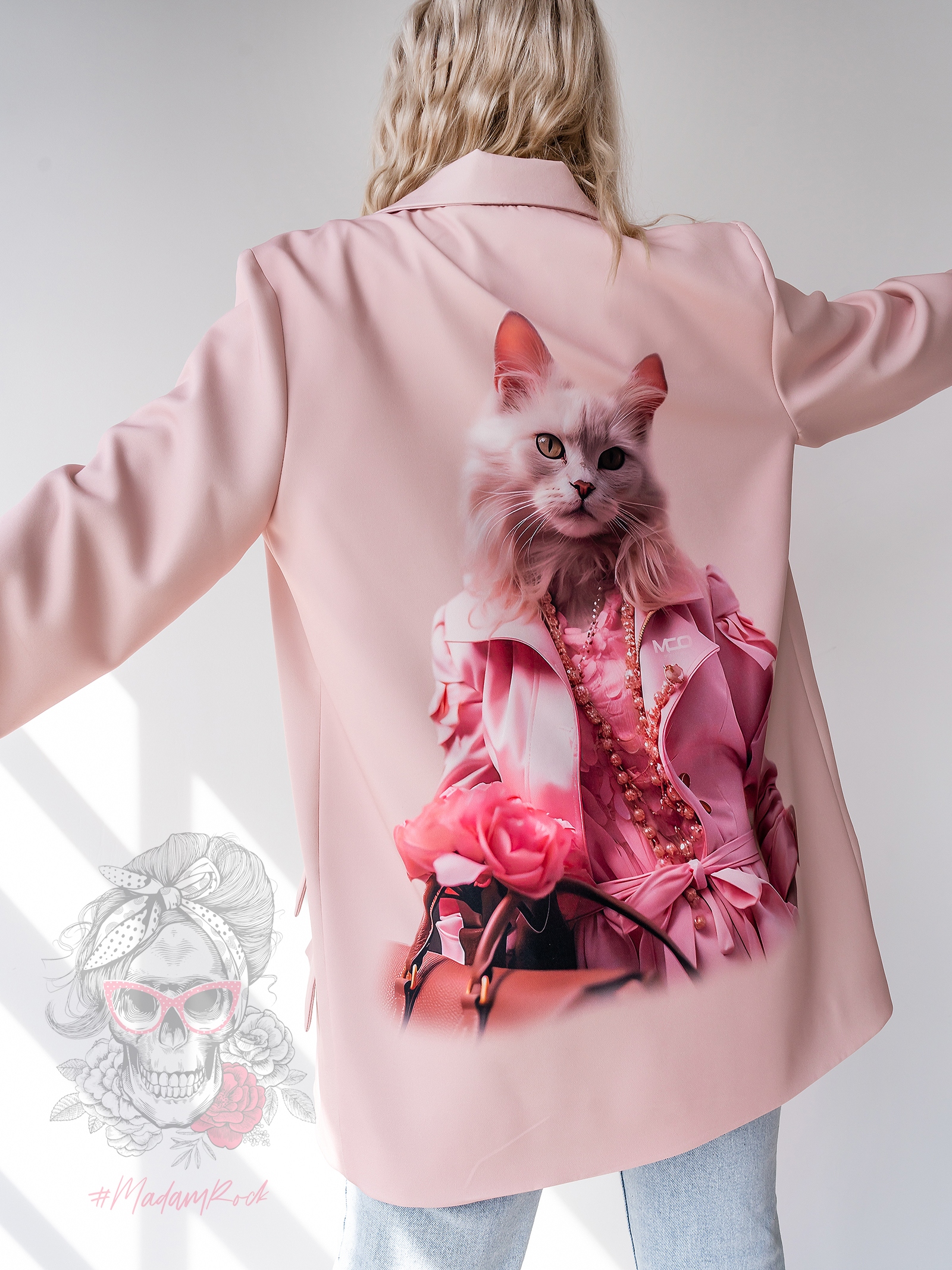 Marynarka z aplikacją MC Fancy Cat różowa