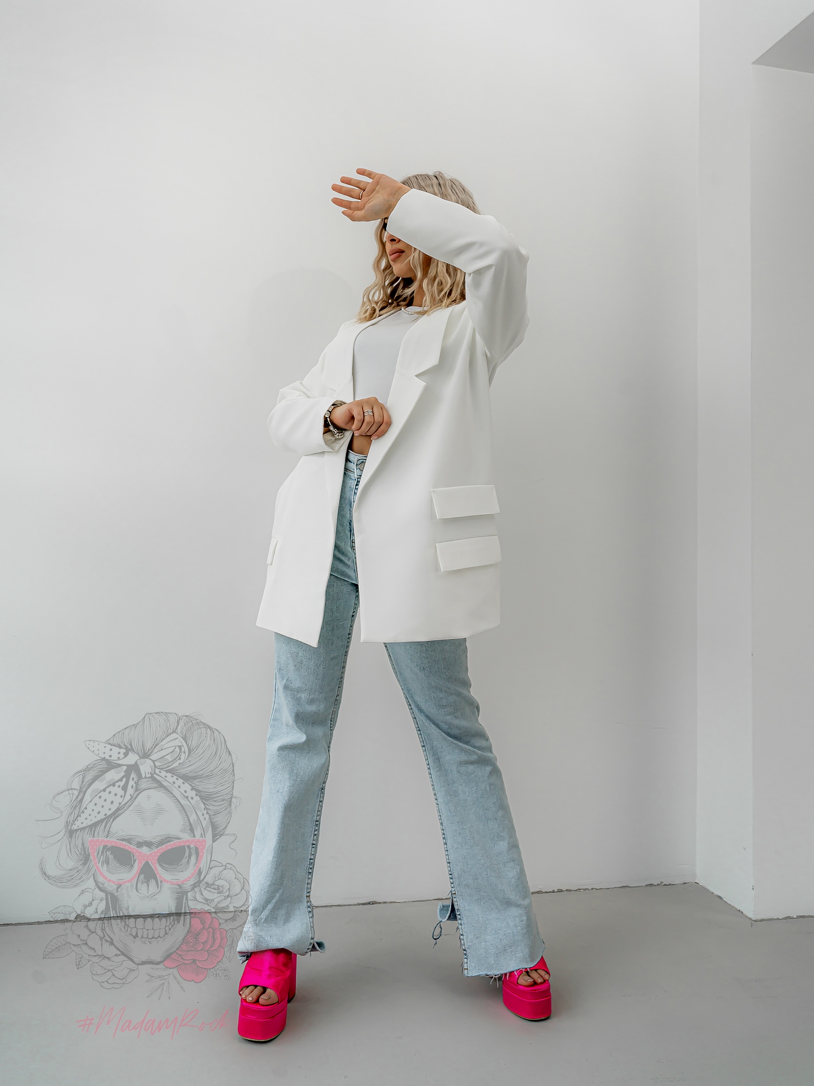 Marynarka oversize MC Owly biała