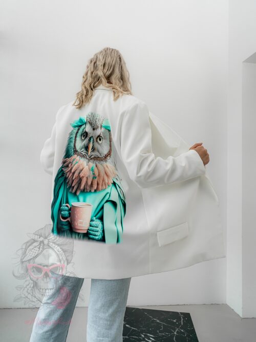 Marynarka oversize MC Owly biała