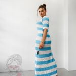 Sukienka prążkowana MC Vacation niebieska