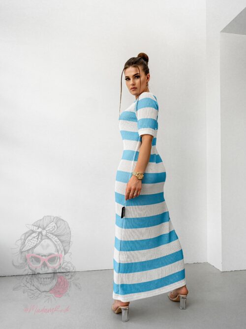 Sukienka prążkowana MC Vacation niebieska