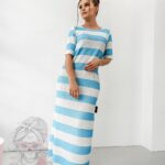 Sukienka prążkowana MC Vacation niebieska