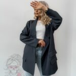 Marynarka z aplikacją MC ElegantCat grafitowa