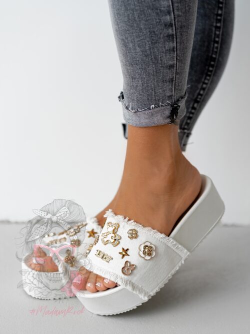 Klapki na platformie Rock Tupto białe