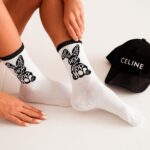 Skarpetki damskie Bunny biało - czarne