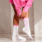 Skarpetki damskie Bunny biało - różowe
