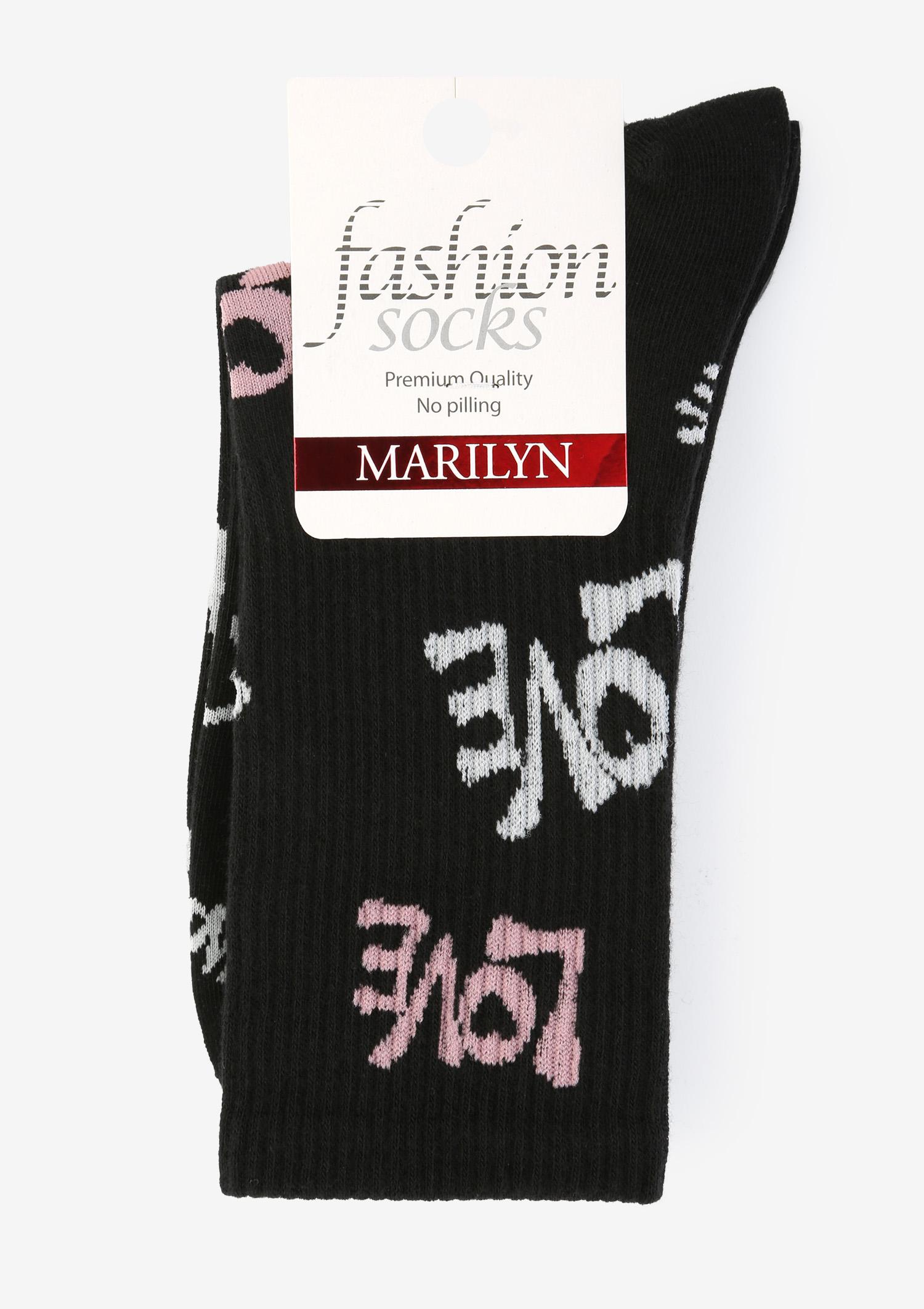 Skarpetki damskie długie LOVE grafitti czarne Skarpetki damskie długie LOVE grafitti czarne