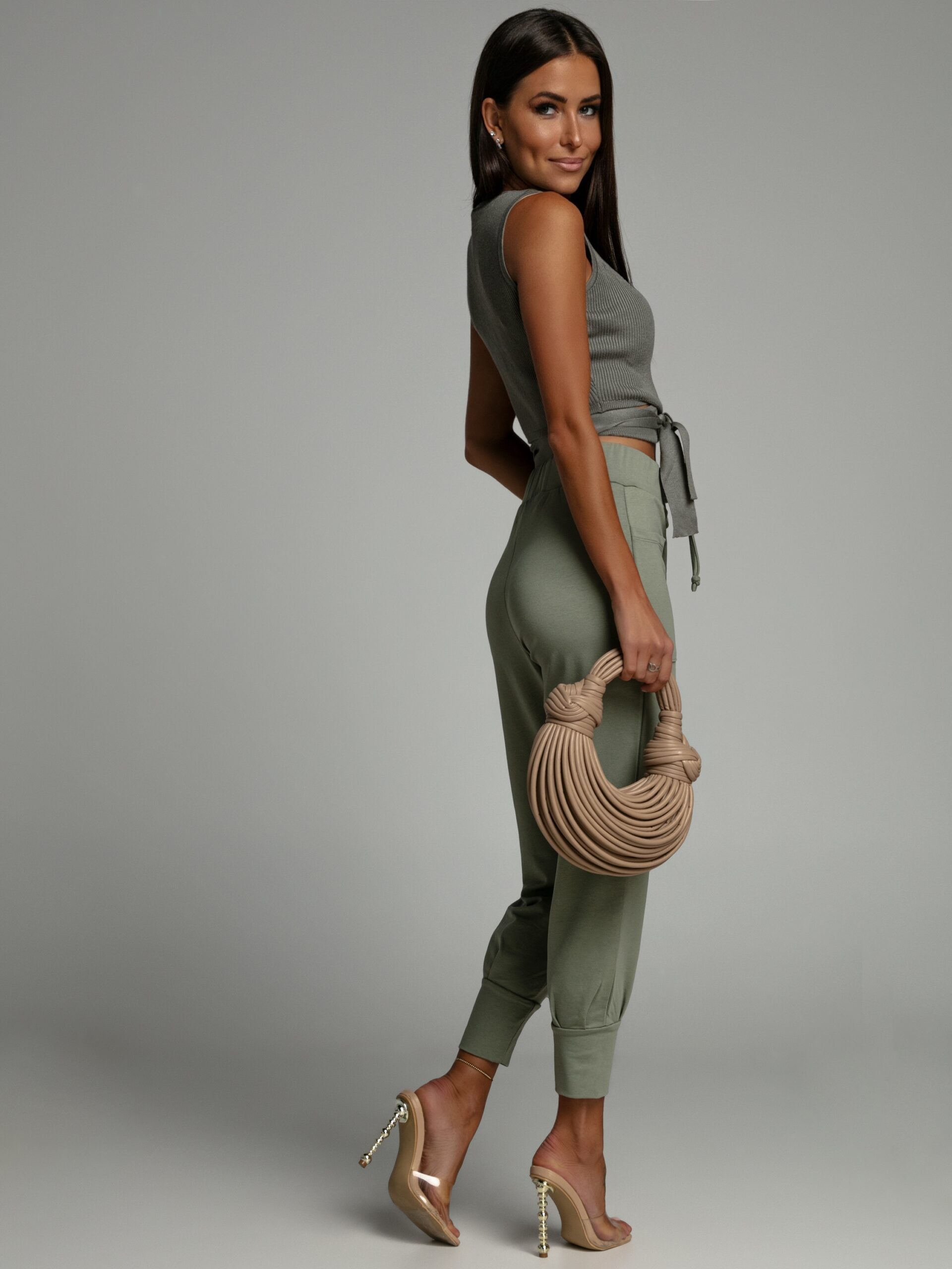 Top prążkowany Ingrid khaki Top prążkowany Ingrid khaki