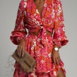 Bluzka wakacyjna Elinia różowo-czerwona