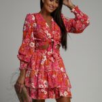 Bluzka wakacyjna Elinia różowo-czerwona