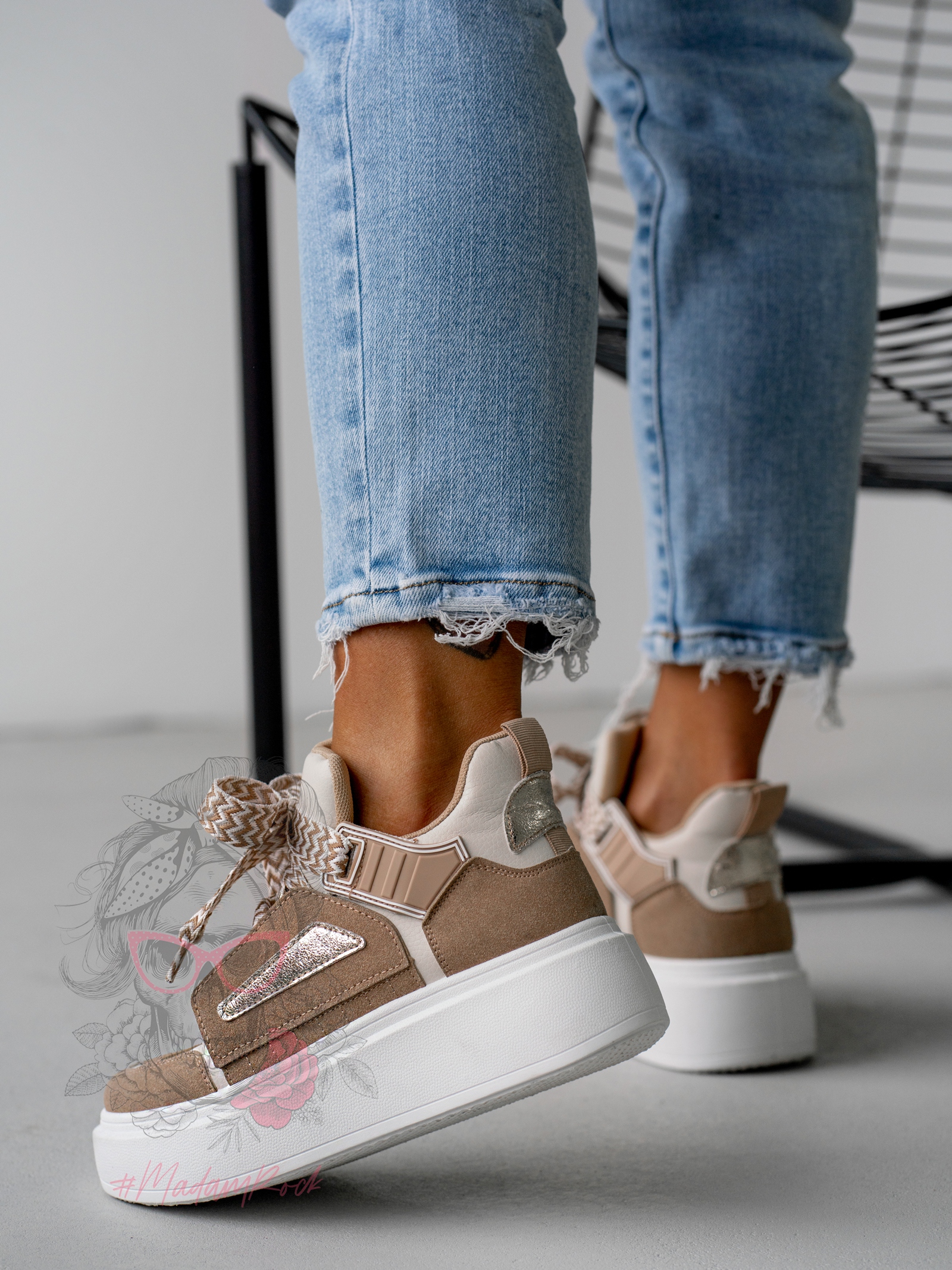 Sneakersy Madam GULIE karmelowe Sneakersy Madam GULIE karmelowe