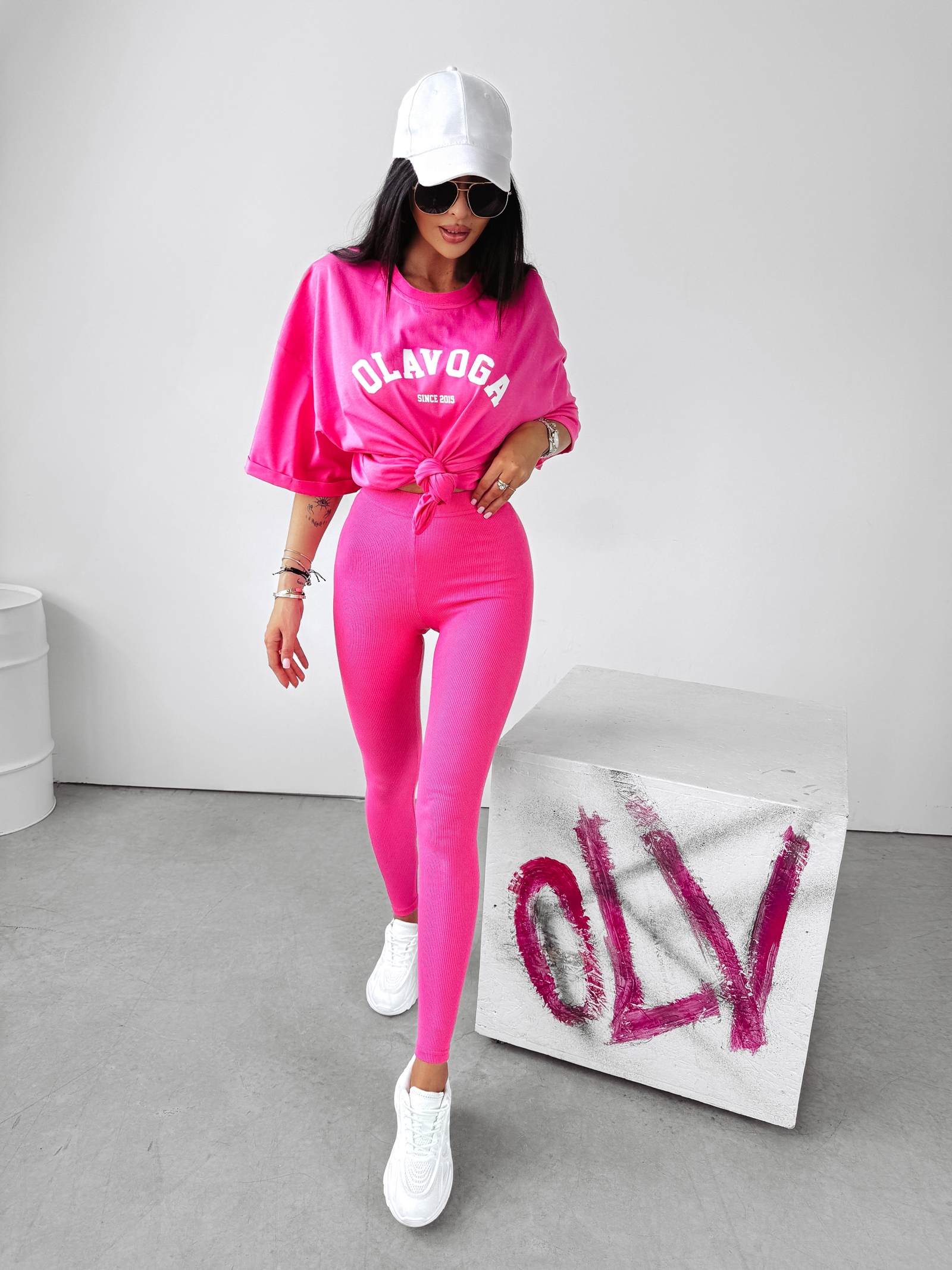 Legginsy dopasowane BELLE Ola Voga amarantowe