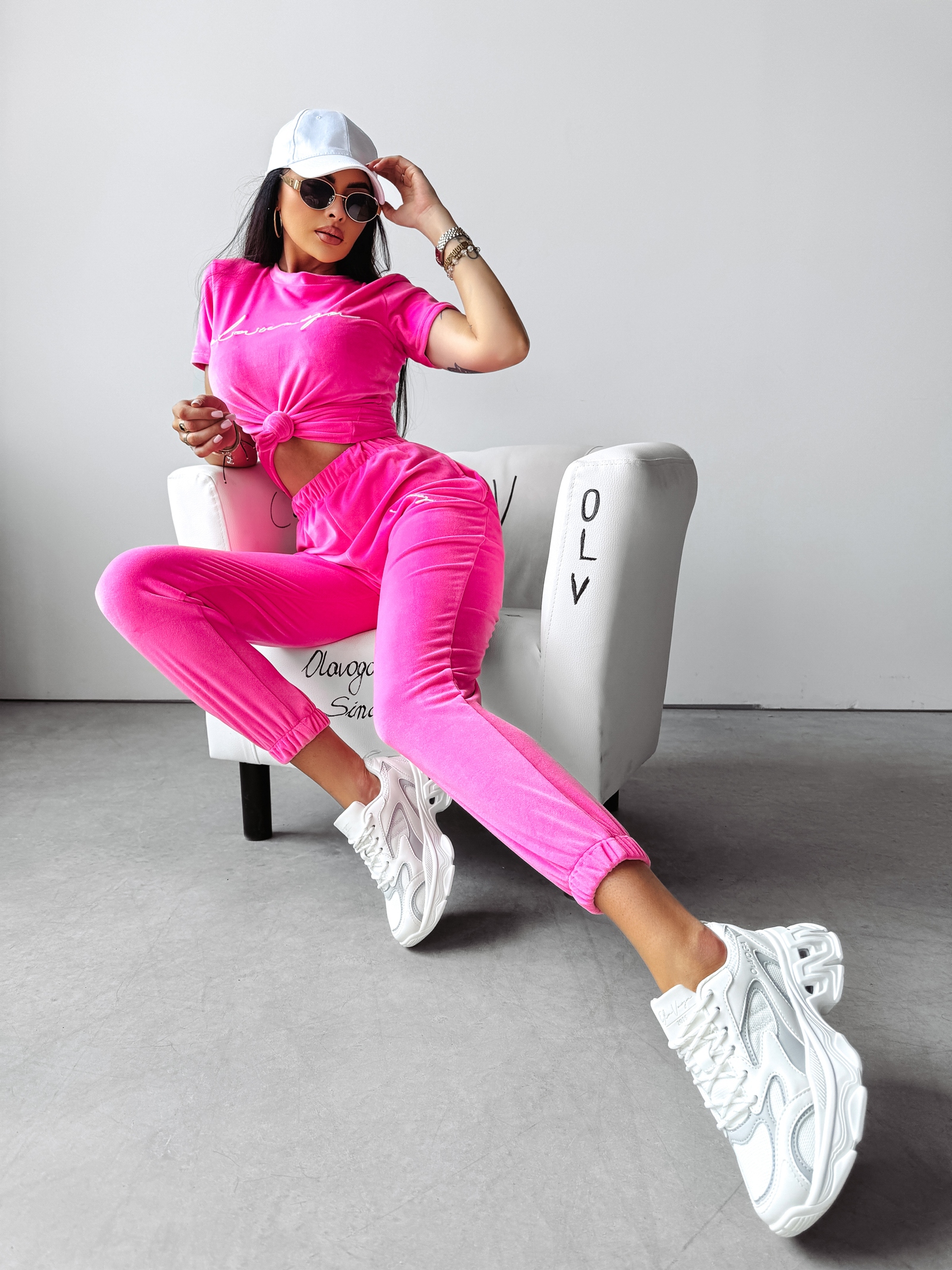 Komplet welurowy GEESTY Ola Voga amarantowy Komplet welurowy GEESTY Ola Voga amarantowy