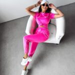 Komplet welurowy GEESTY Ola Voga amarantowy