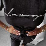 Komplet welurowy GEESTY Ola Voga czarny