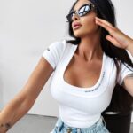 T-shirt przylegający LAMELLA Ola Voga biały