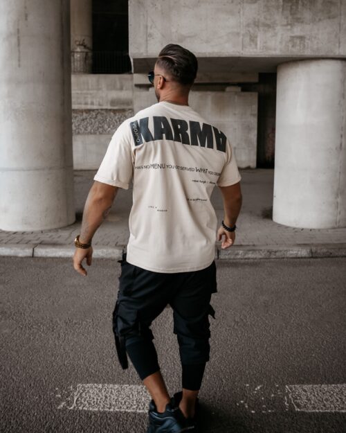 -wyprzedane-T-shirt męski MORPHIC Ola Voga beżowy