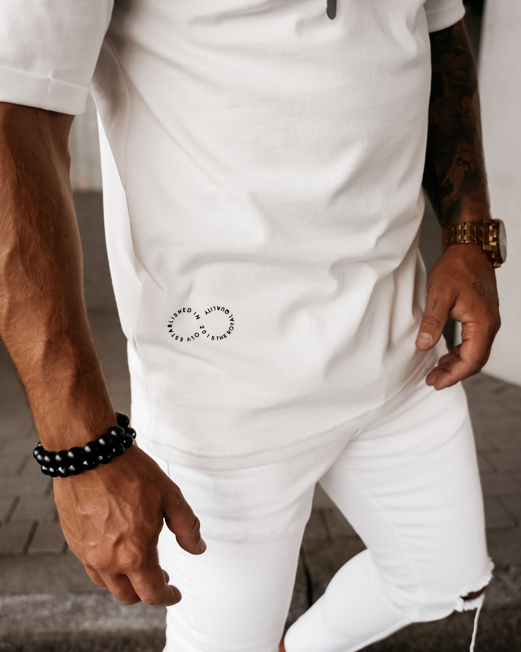 T-shirt męski MORPHIC Ola Voga ecru