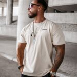 T-shirt męski oversize SAYER Ola Voga beżowy